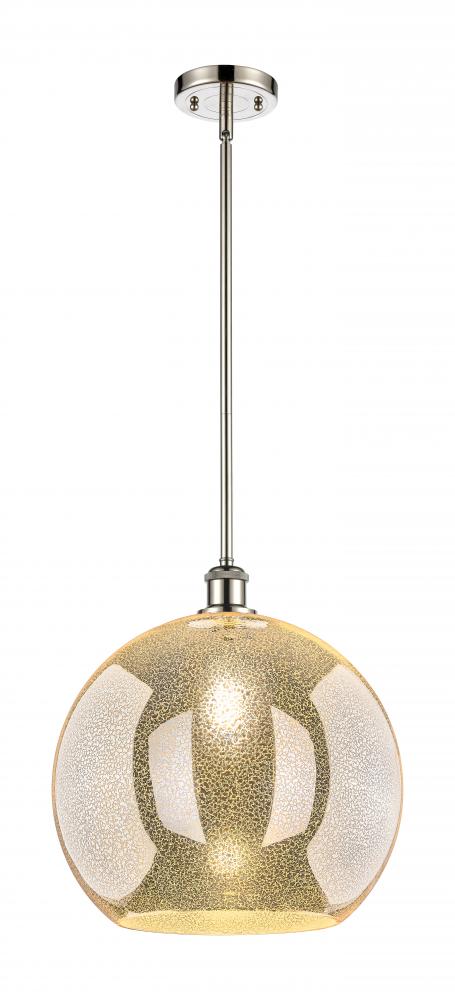 Athens - 1 Light - 14 inch - Polished Nickel - Pendant