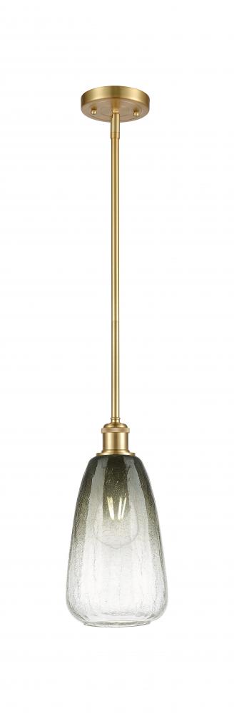 Brookhaven Almond - 1 Light - 6 inch - Satin Gold - Stem hung - Mini Pendant