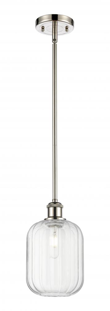 Preston Cylinder - 1 Light - 7 inch - Brushed Satin Nickel - Stem hung - Mini Pendant