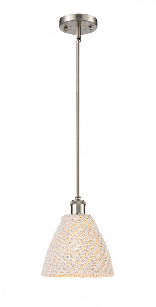 Bristol Natural - 1 Light - 6 inch - Brushed Satin Nickel - Mini Pendant