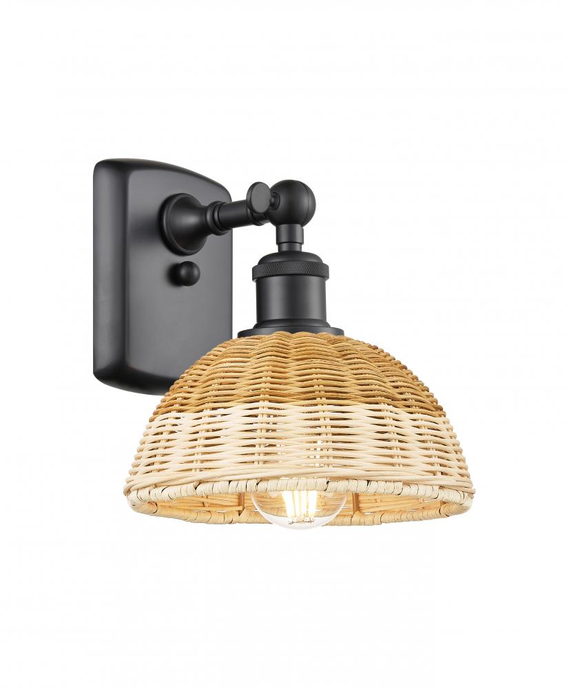 Bristol Natural II - 1 Light - 8 inch - Matte Black - Sconce