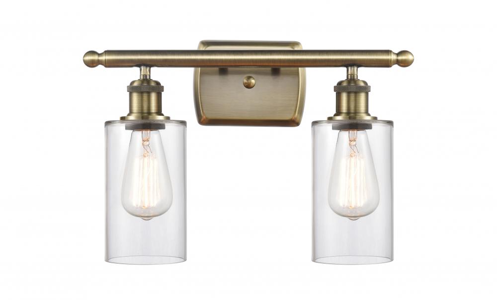 Clymer - 2 Light - 14 inch - Antique Brass - Bath Vanity Light