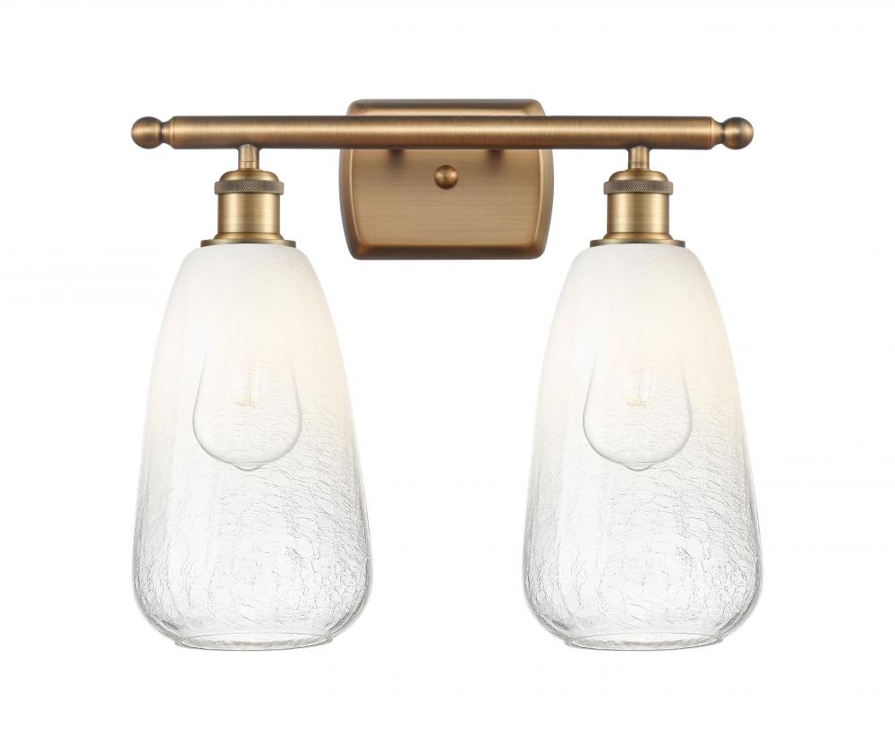 Brookhaven Almond - 2 Light - 16 inch - Brushed Brass - Bath Vanity Light