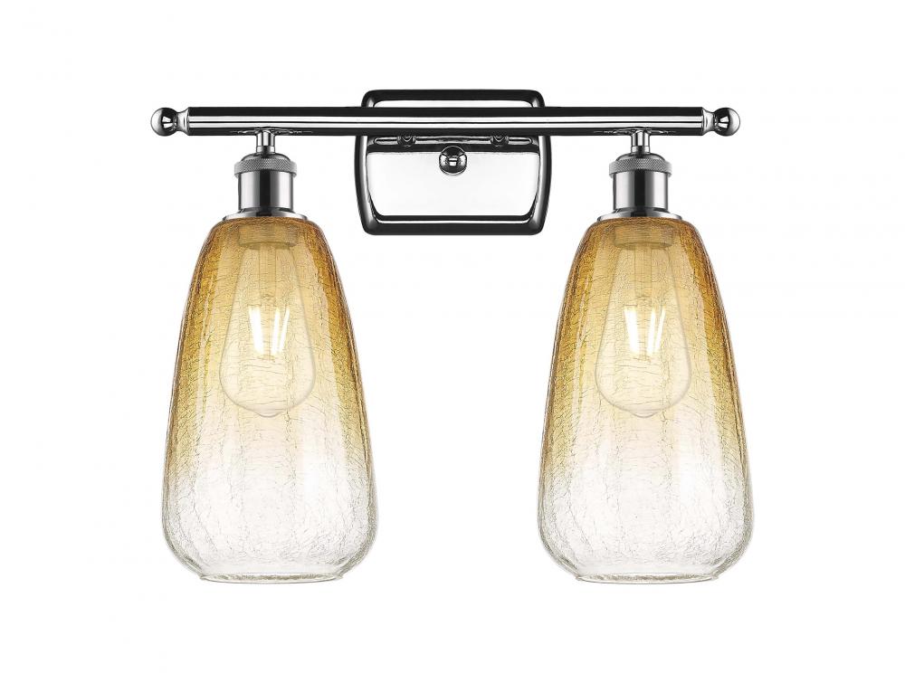 Brookhaven Almond - 2 Light - 16 inch - Polished Chrome - Bath Vanity Light