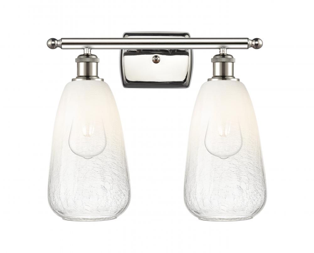 Brookhaven Almond - 2 Light - 16 inch - Polished Nickel - Bath Vanity Light