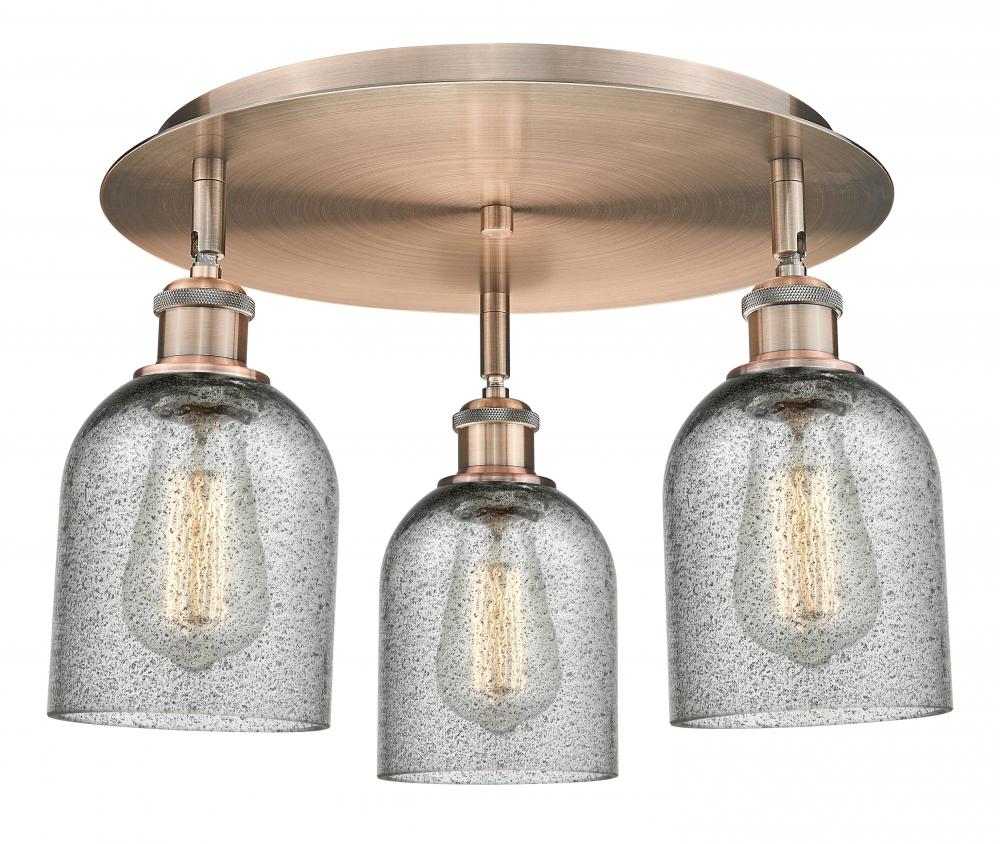 Caledonia - 3 Light - 17 inch - Antique Copper - Semi-Flush Mount