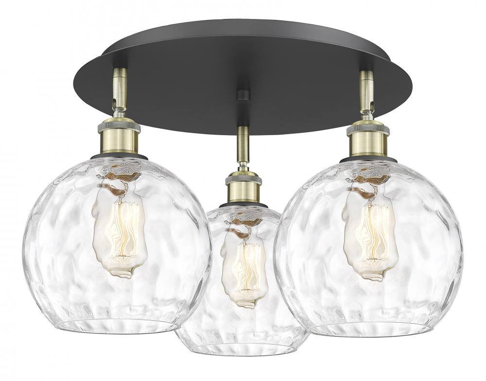Athens Water Glass - 3 Light - 20 inch - Black Antique Brass - Semi-Flush Mount