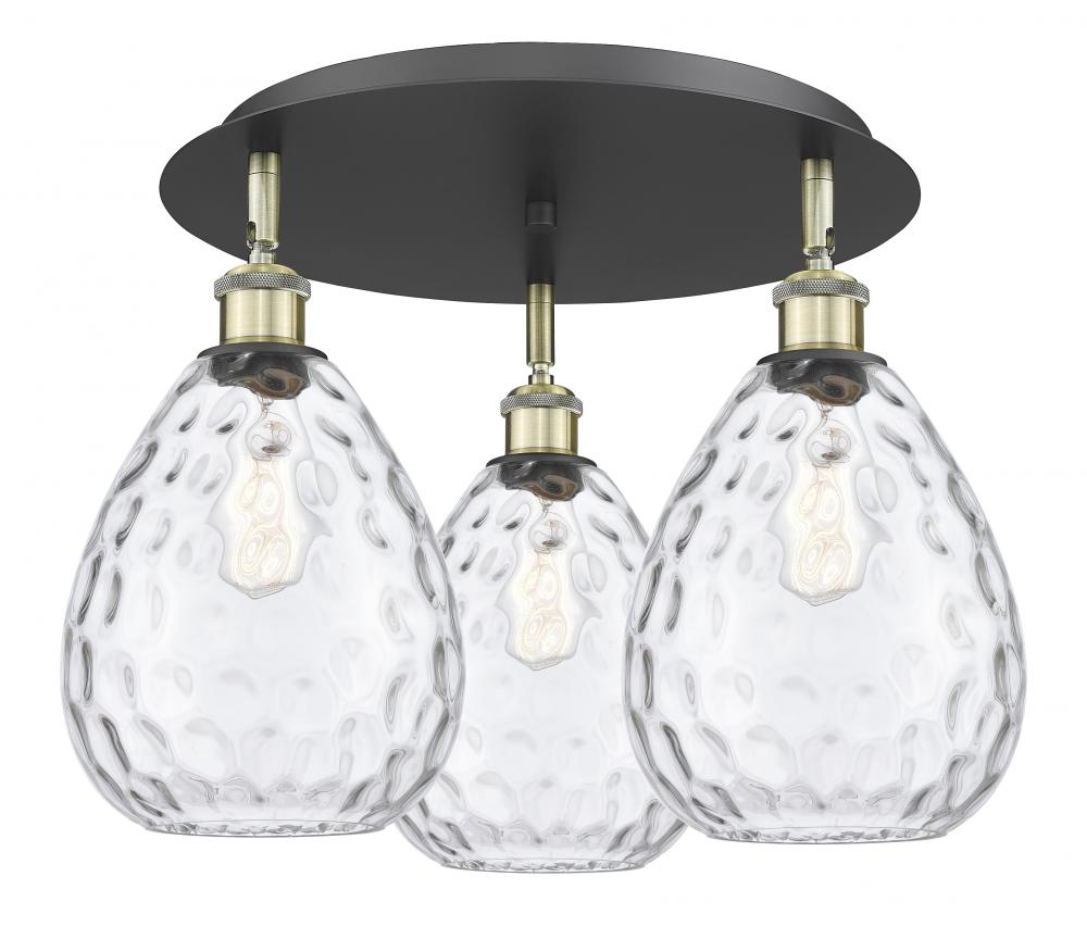 Waverly - 3 Light - 20 inch - Black Antique Brass - Semi-Flush Mount