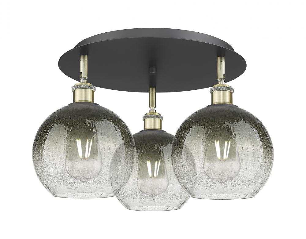 Brookhaven Globe - 3 Light - 20 inch - Black Antique Brass - Semi-Flush Mount
