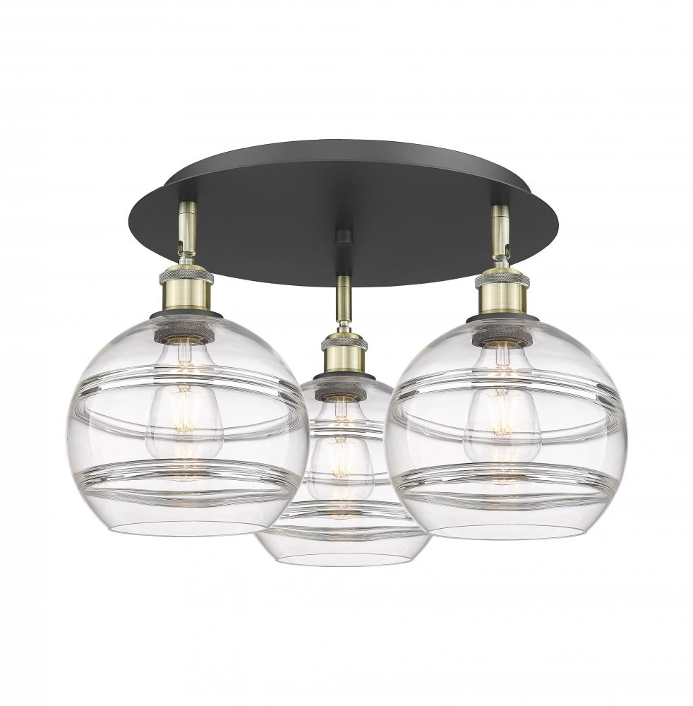 Rochester - 3 Light - 20 inch - Black Antique Brass - Semi-Flush Mount