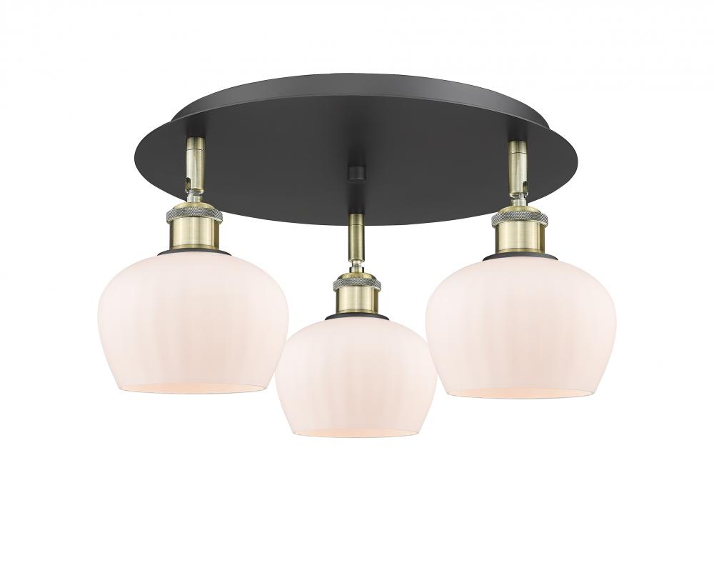 Fenton - 3 Light - 18 inch - Black Antique Brass - Semi-Flush Mount