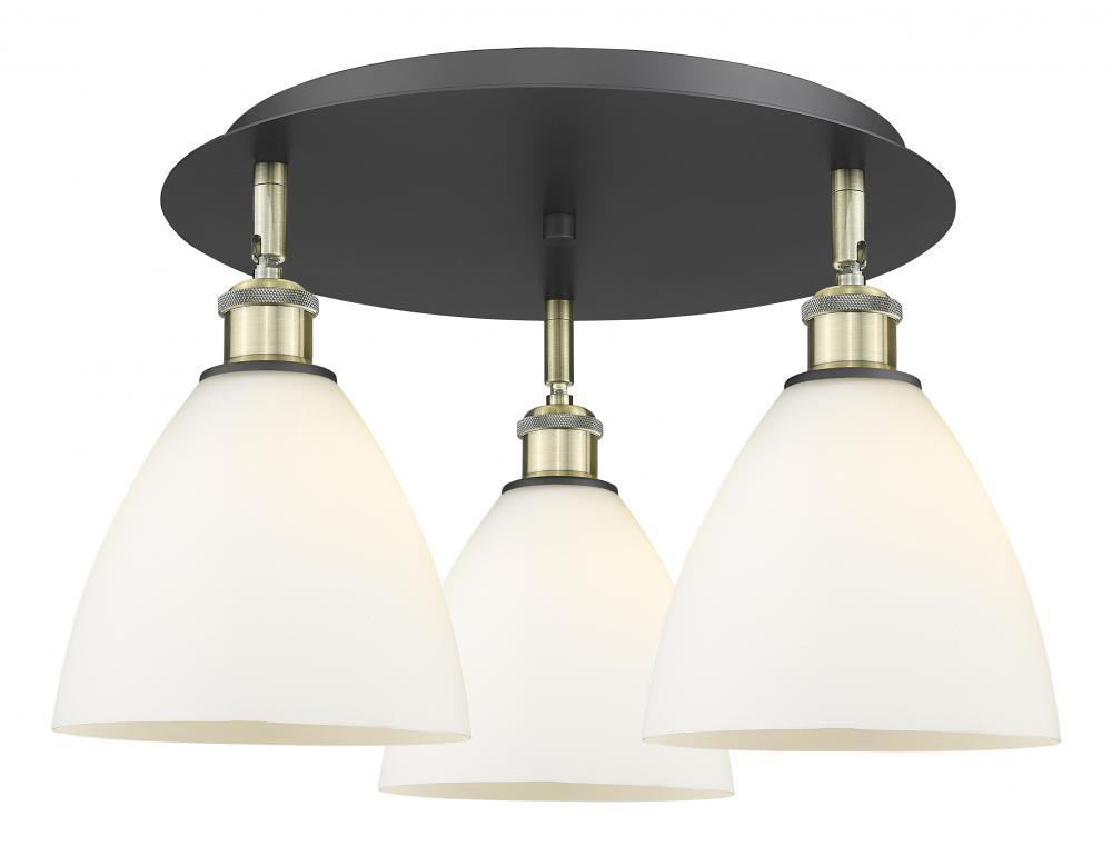 Bristol - 3 Light - 19 inch - Black Antique Brass - Semi-Flush Mount