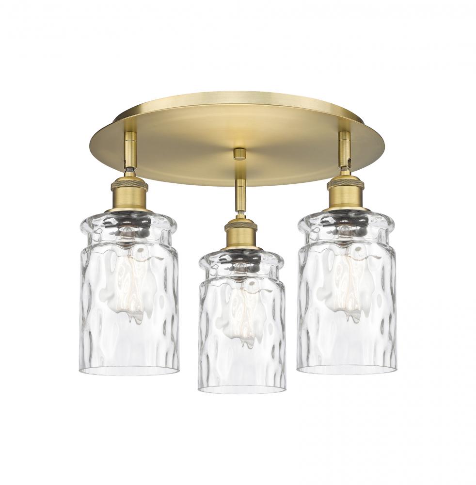 Candor - 3 Light - 17 inch - Brushed Brass - Semi-Flush Mount