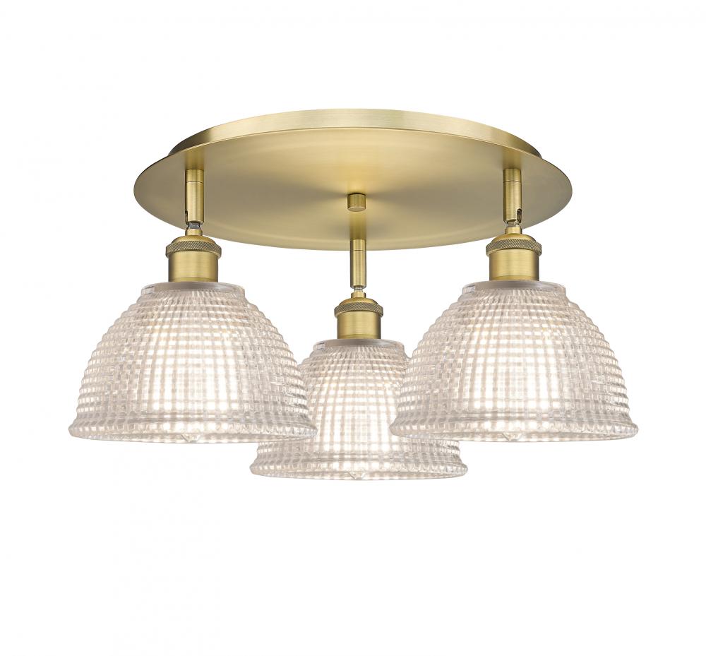 Arietta - 3 Light - 20 inch - Brushed Brass - Semi-Flush Mount