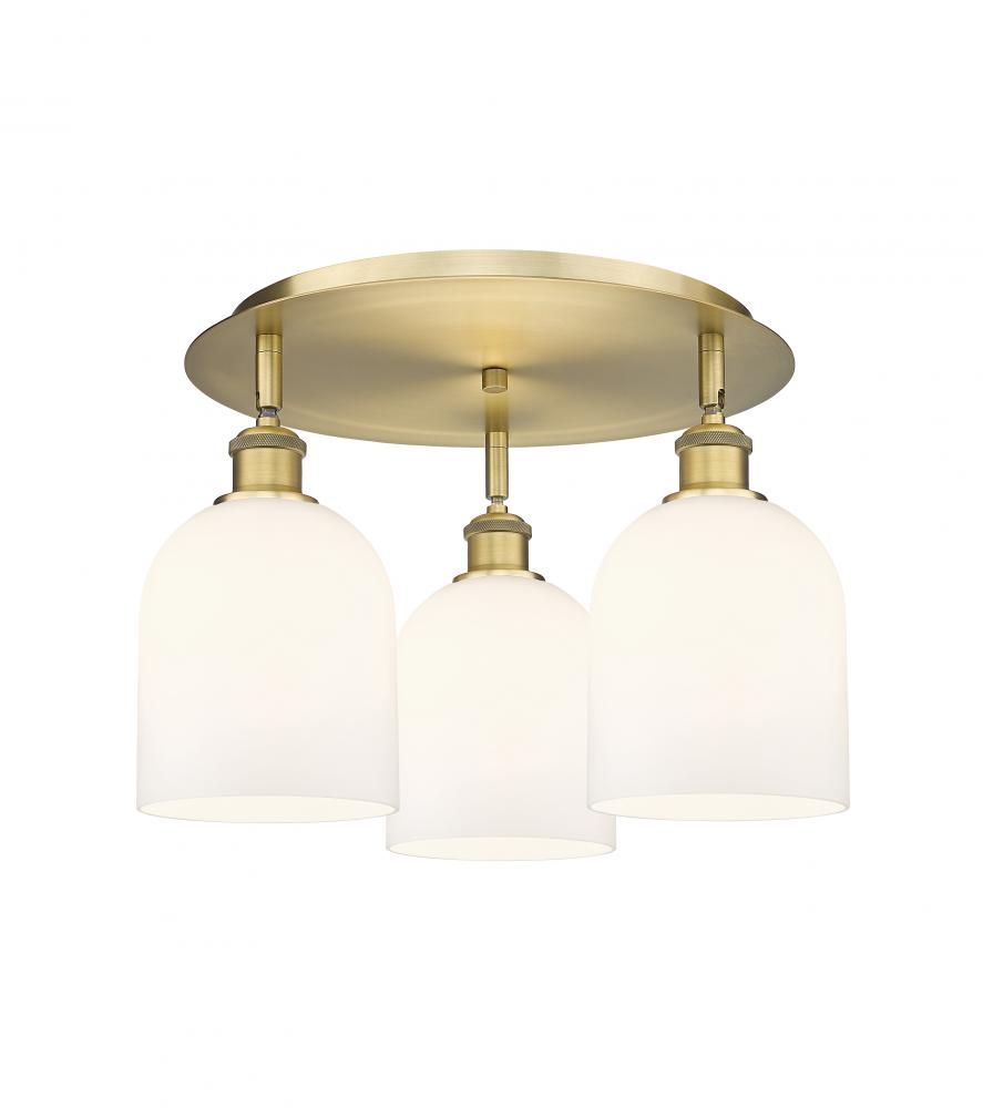 Bella - 3 Light - 17 inch - Brushed Brass - Semi-Flush Mount
