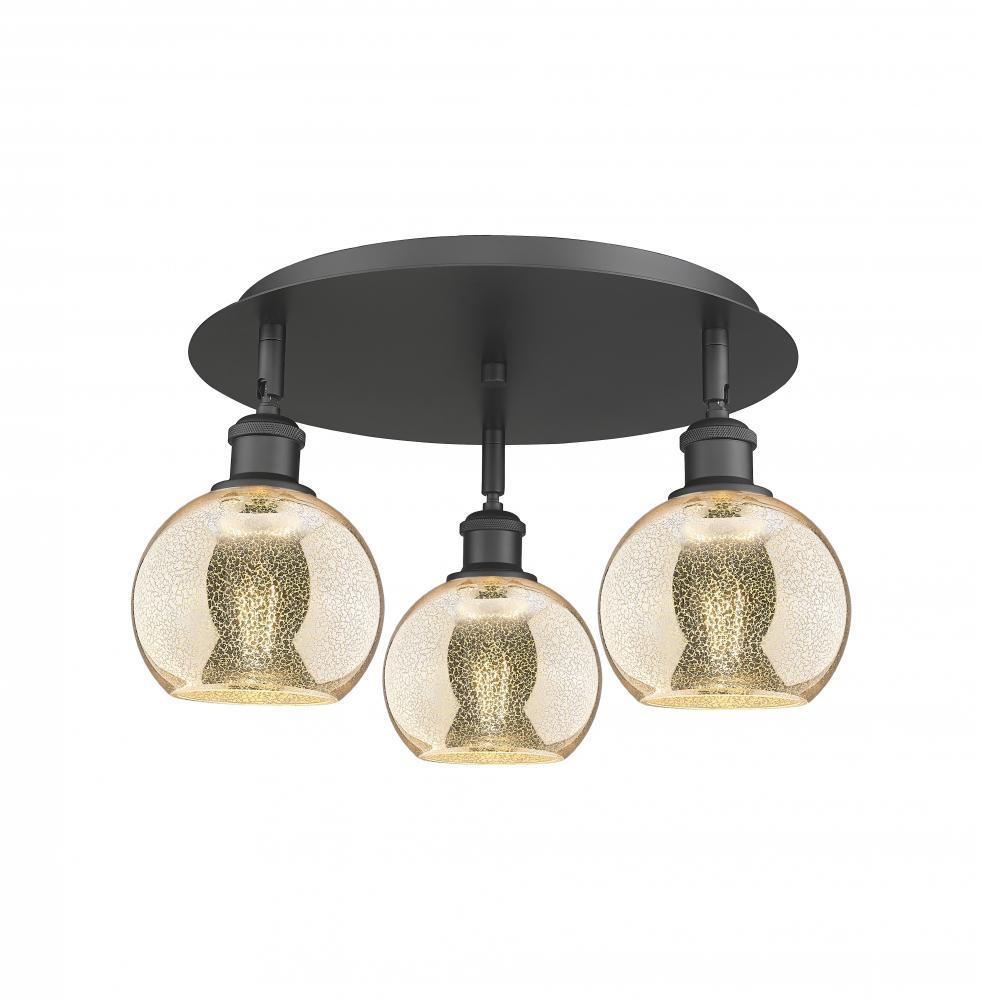 Athens - 3 Light - 18 inch - Matte Black - Semi-Flush Mount