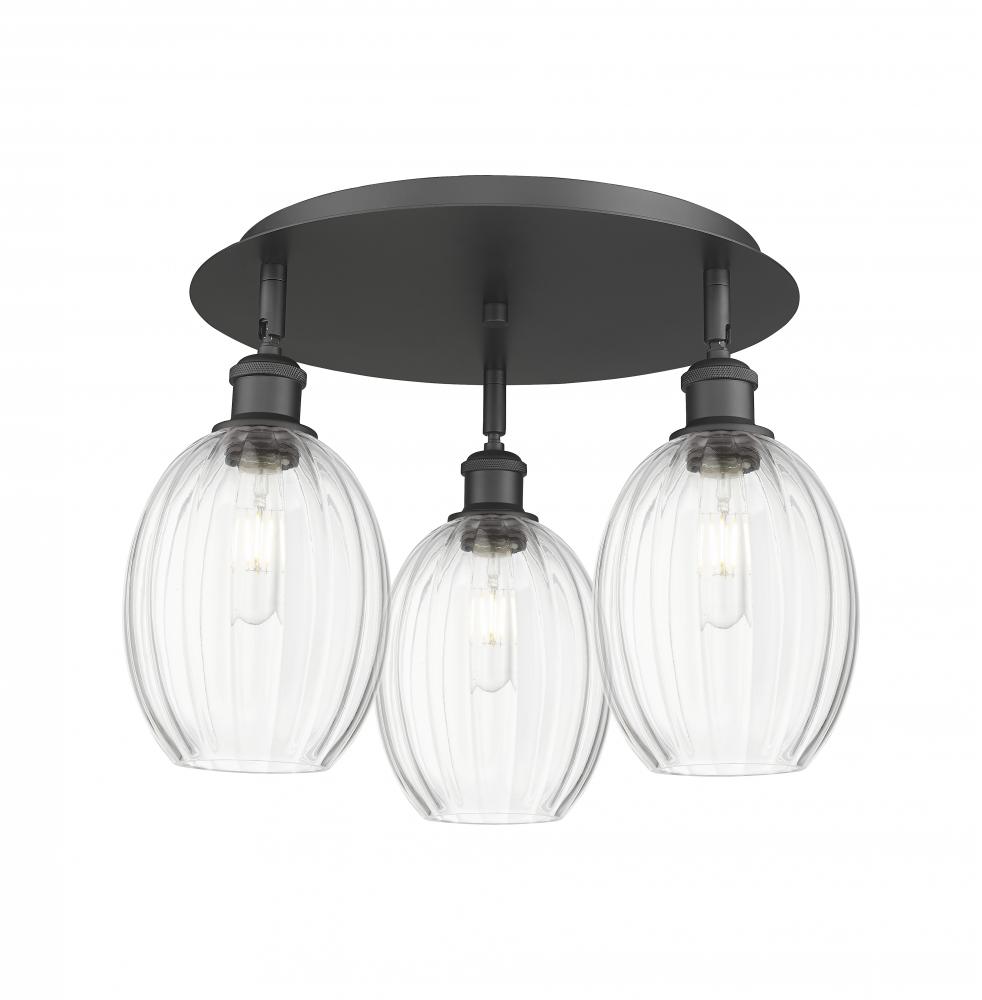 Preston Bulb - 3 Light - 18 inch - Matte Black - Semi-Flush Mount