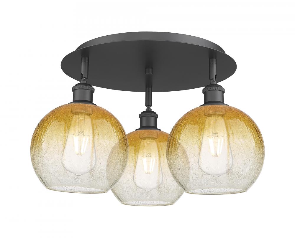 Brookhaven Globe - 3 Light - 20 inch - Matte Black - Semi-Flush Mount