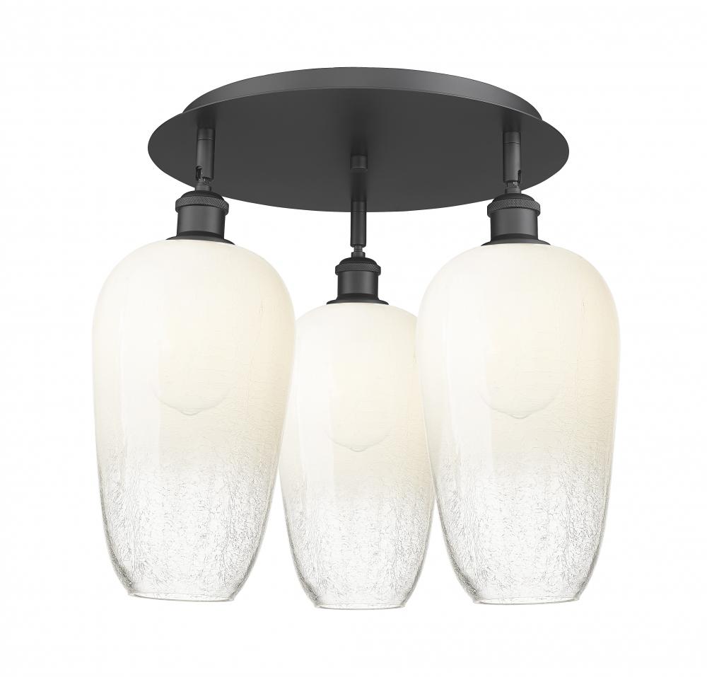 Brookhaven Flute - 3 Light - 19 inch - Matte Black - Semi-Flush Mount