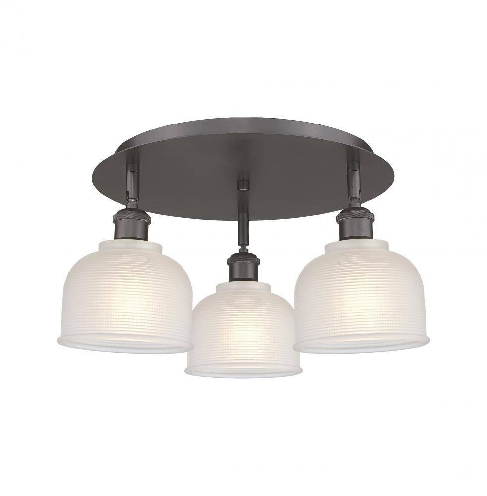 Dayton - 3 Light - 17 inch - Oil Rubbed Bronze - Semi-Flush Mount