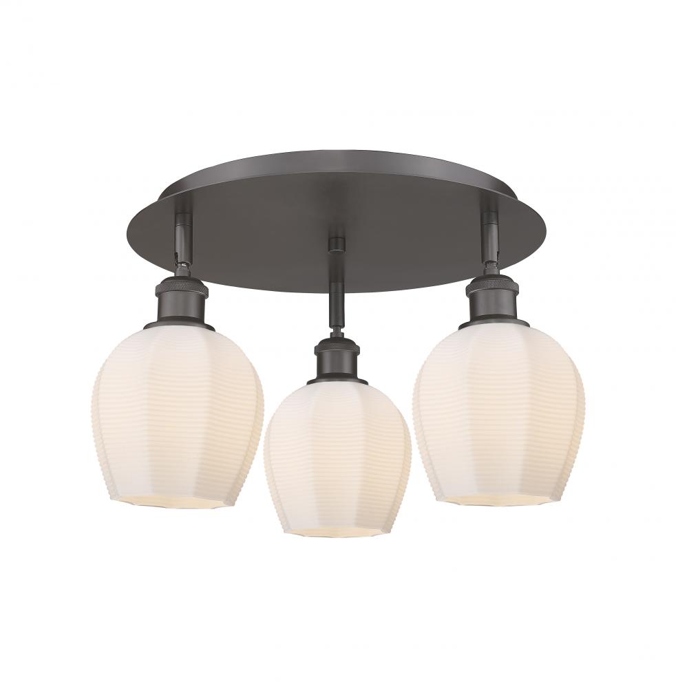 Norfolk - 3 Light - 18 inch - Oil Rubbed Bronze - Semi-Flush Mount