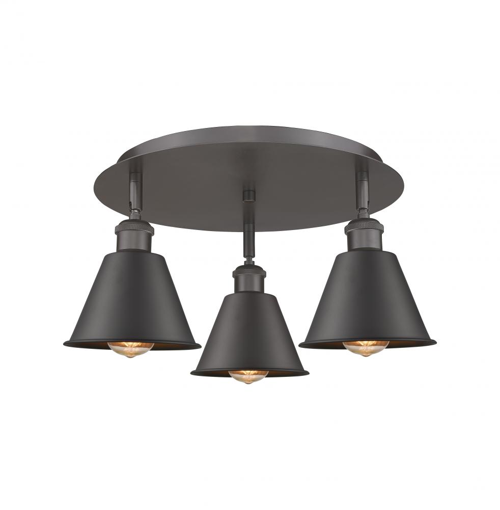 Ballston - 3 Light - 18 inch - Oil Rubbed Bronze - Semi-Flush Mount