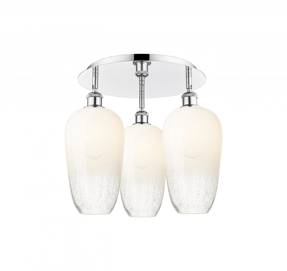 Brookhaven Flute - 3 Light - 19 inch - Polished Chrome - Semi-Flush Mount