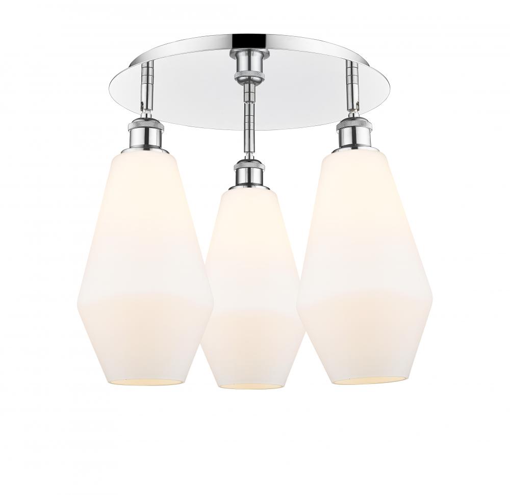 Cindyrella - 3 Light - 19 inch - Polished Chrome - Semi-Flush Mount
