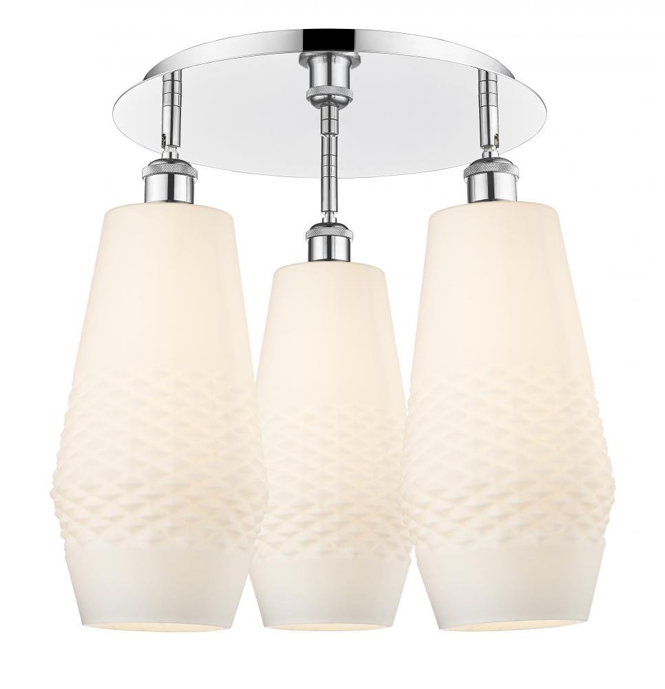 Windham - 3 Light - 19 inch - Polished Chrome - Flush Mount