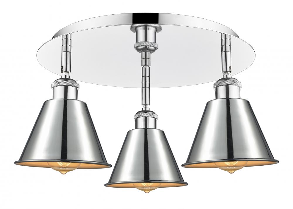 Ballston - 3 Light - 18 inch - Polished Chrome - Semi-Flush Mount