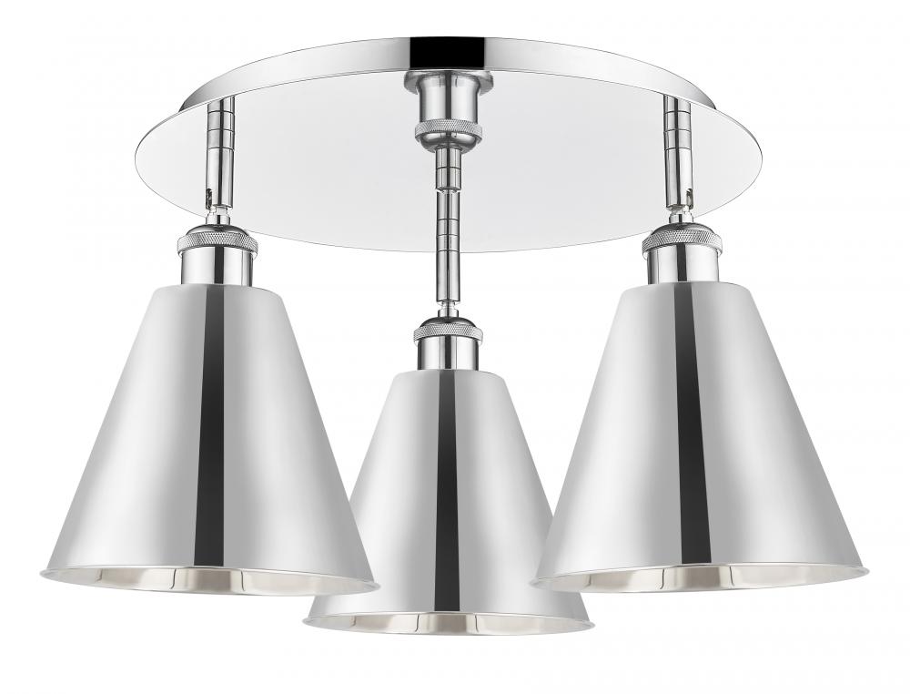 Berkshire - 3 Light - 20 inch - Polished Chrome - Semi-Flush Mount
