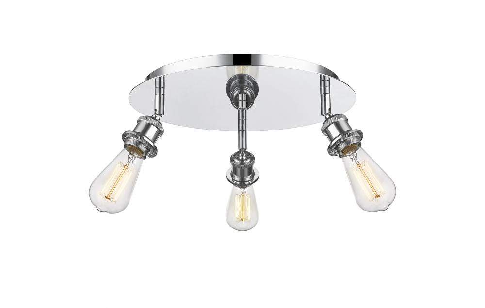 Ballston - 3 Light - 12 inch - Polished Chrome - Semi-Flush Mount