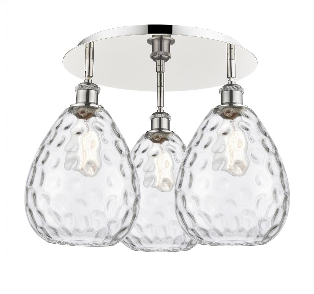 Waverly - 3 Light - 20 inch - Polished Nickel - Semi-Flush Mount