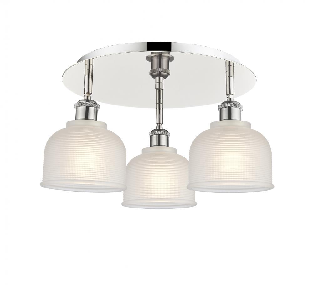 Dayton - 3 Light - 17 inch - Polished Nickel - Semi-Flush Mount