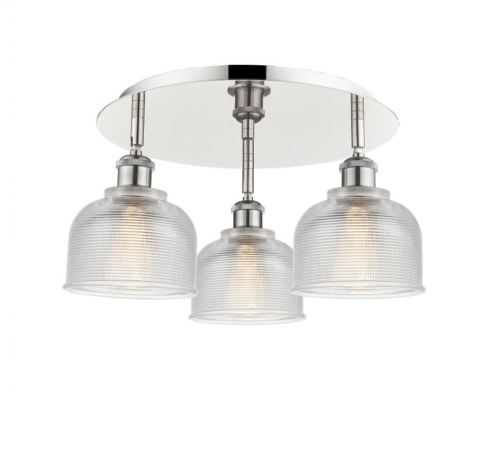 Dayton - 3 Light - 17 inch - Polished Nickel - Semi-Flush Mount