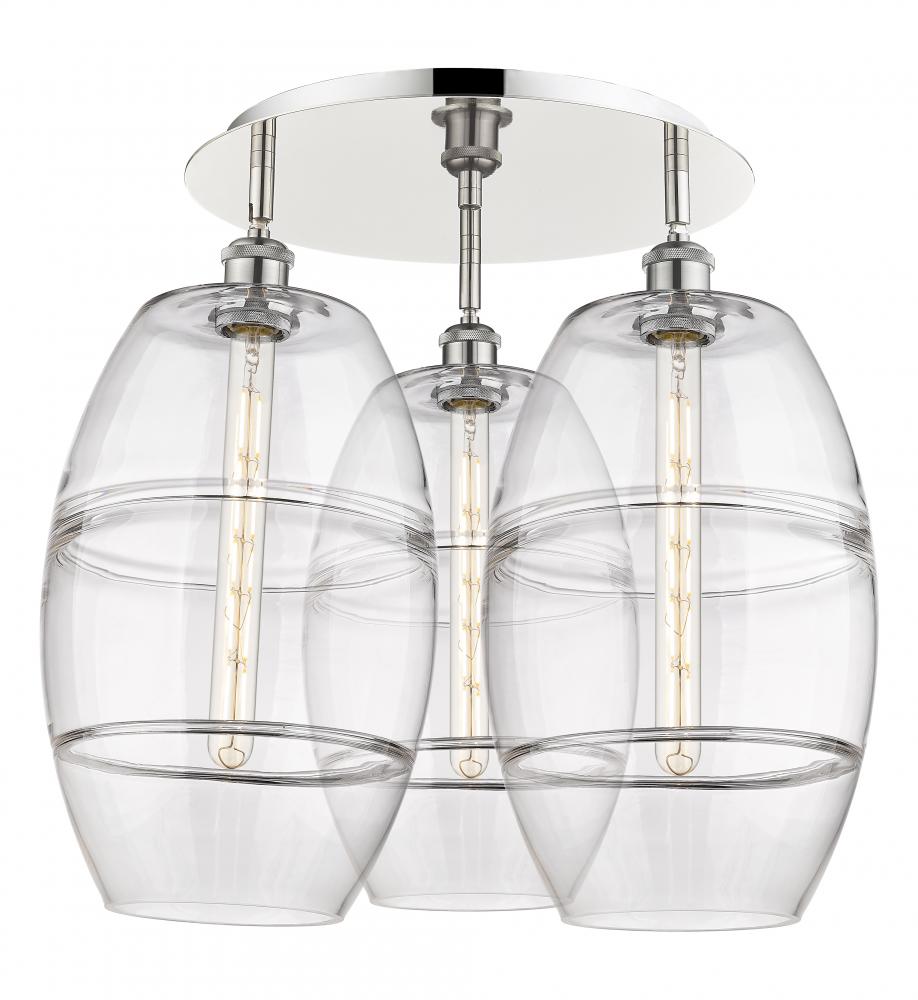 Vaz - 3 Light - 22 inch - Polished Nickel - Semi-Flush Mount