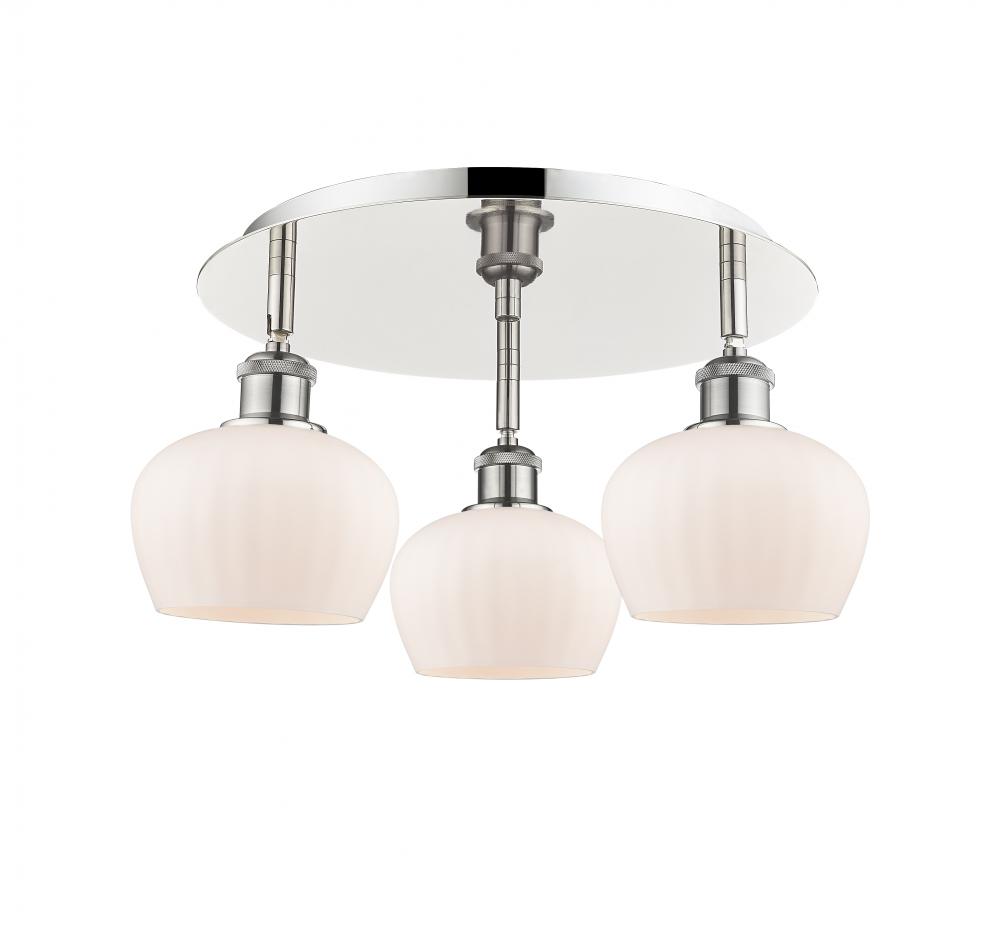 Fenton - 3 Light - 18 inch - Polished Nickel - Semi-Flush Mount