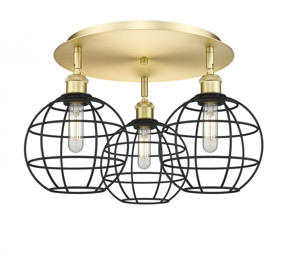 Lake Placid - 3 Light - 20 inch - Satin Gold - Semi-Flush Mount