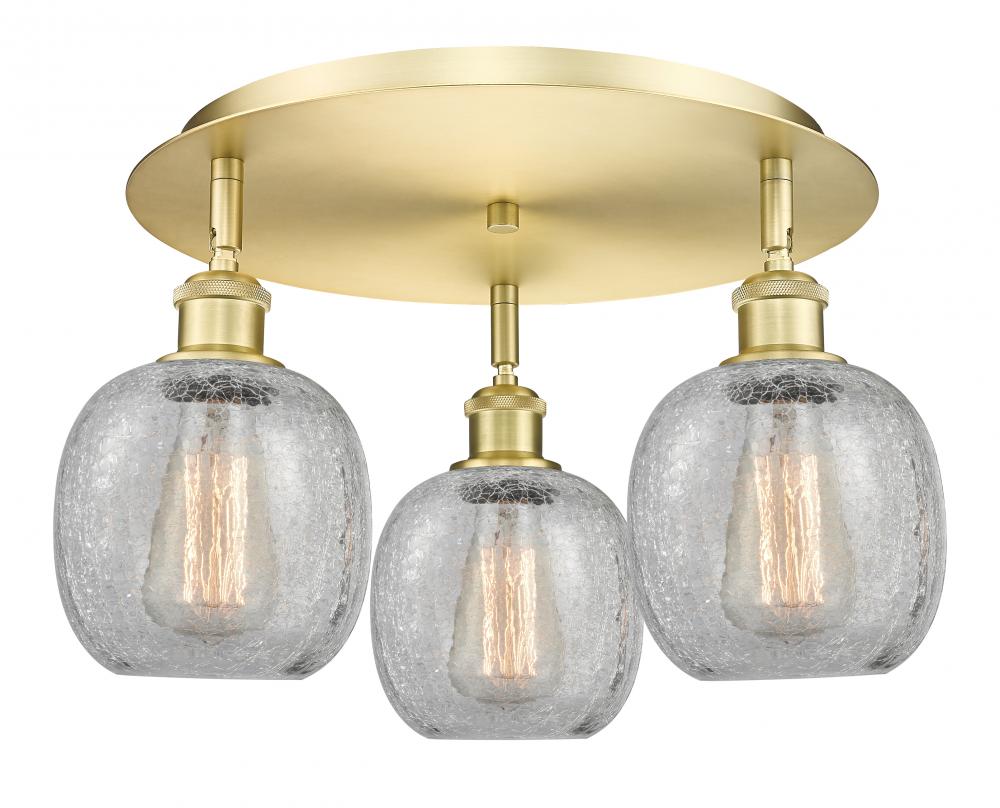 Belfast - 3 Light - 18 inch - Satin Gold - Semi-Flush Mount