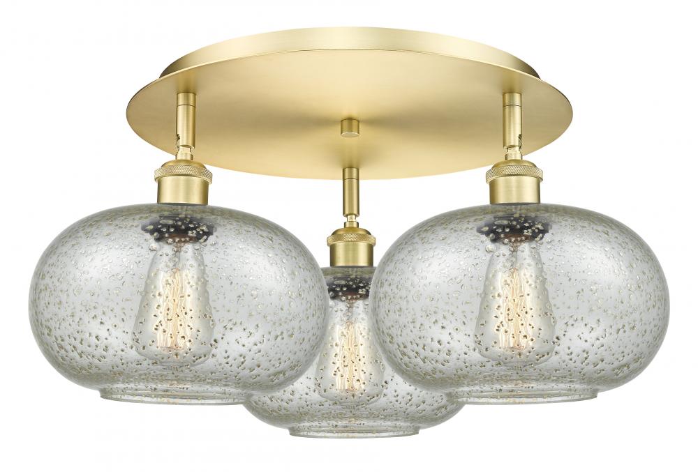 Gorham - 3 Light - 21 inch - Satin Gold - Semi-Flush Mount