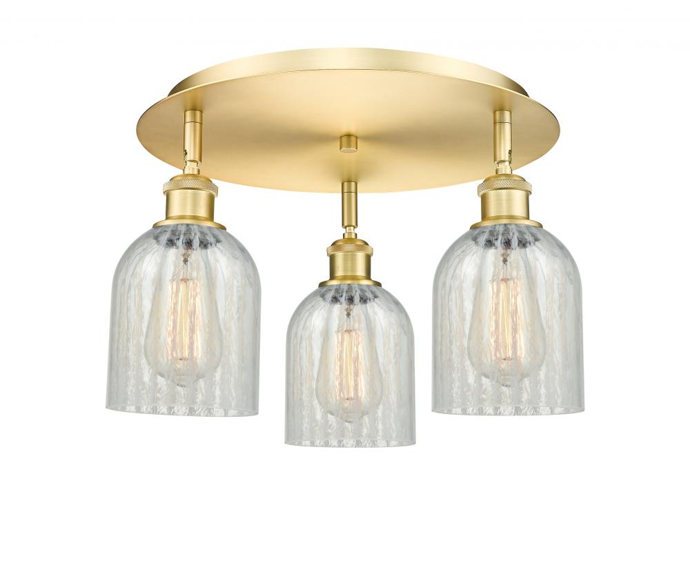 Caledonia - 3 Light - 17 inch - Satin Gold - Semi-Flush Mount