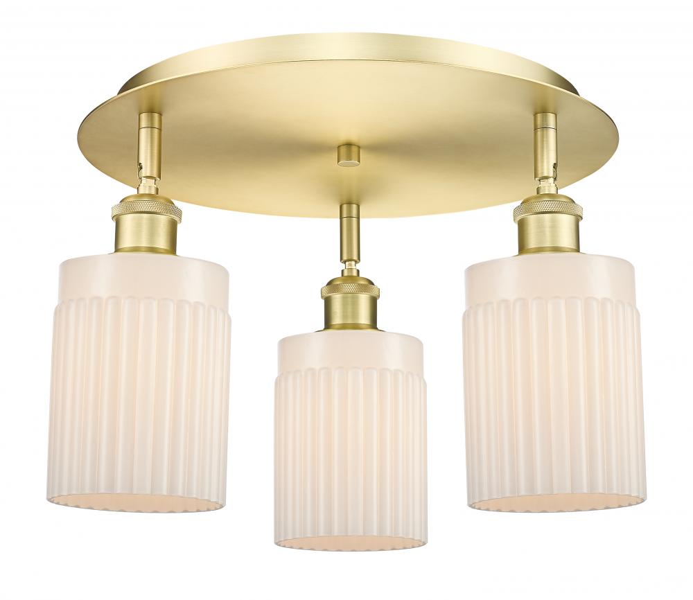 Hadley - 3 Light - 16 inch - Satin Gold - Semi-Flush Mount