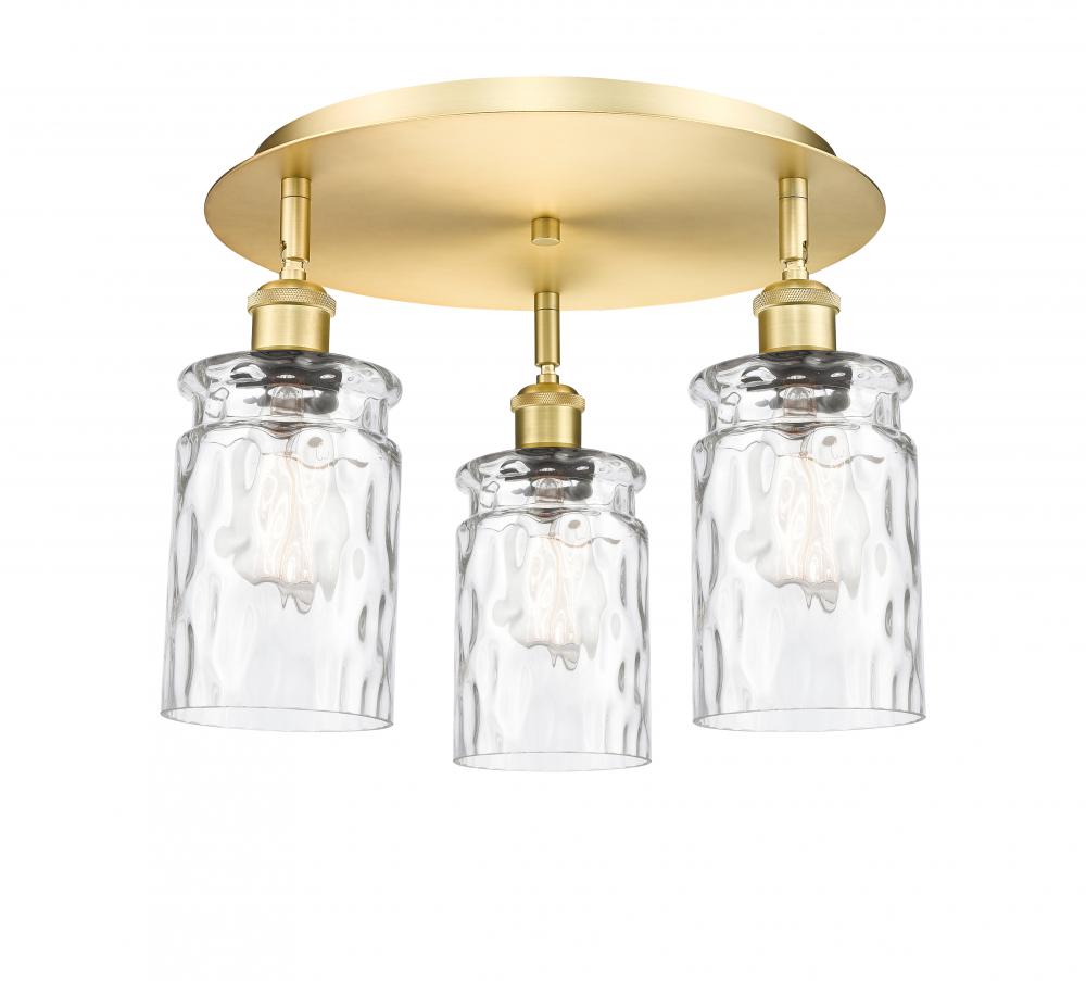 Candor - 3 Light - 17 inch - Satin Gold - Semi-Flush Mount