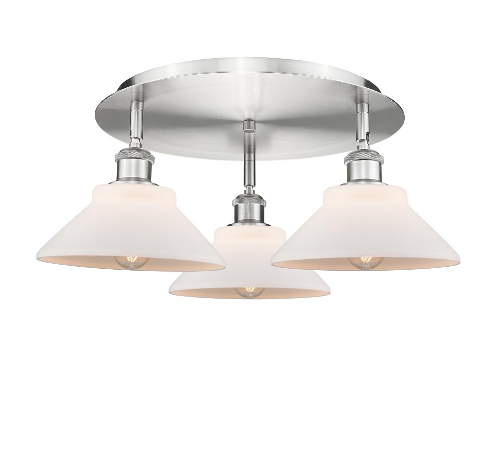 Orwell - 3 Light - 20 inch - Satin Nickel - Semi-Flush Mount