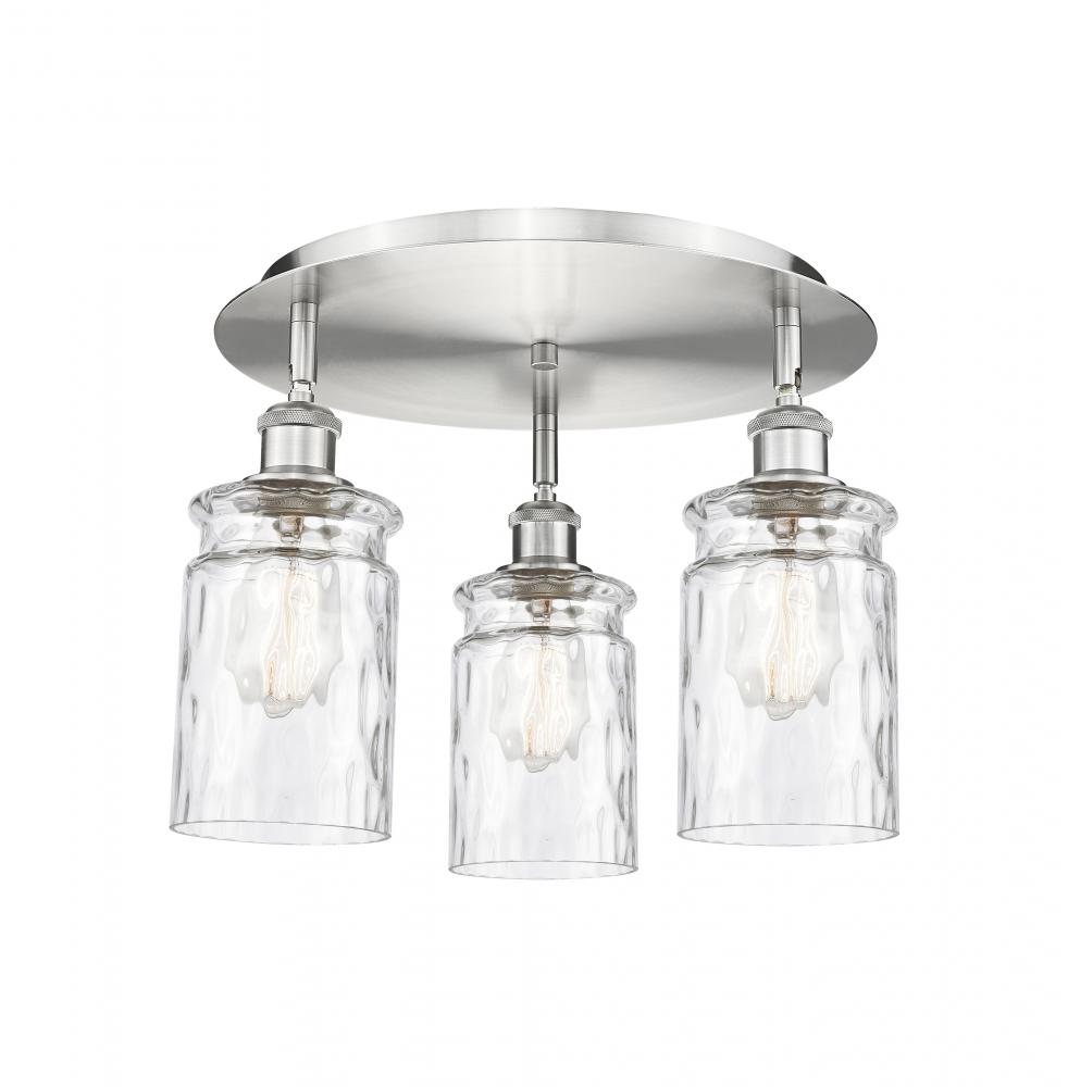 Candor - 3 Light - 17 inch - Satin Nickel - Semi-Flush Mount