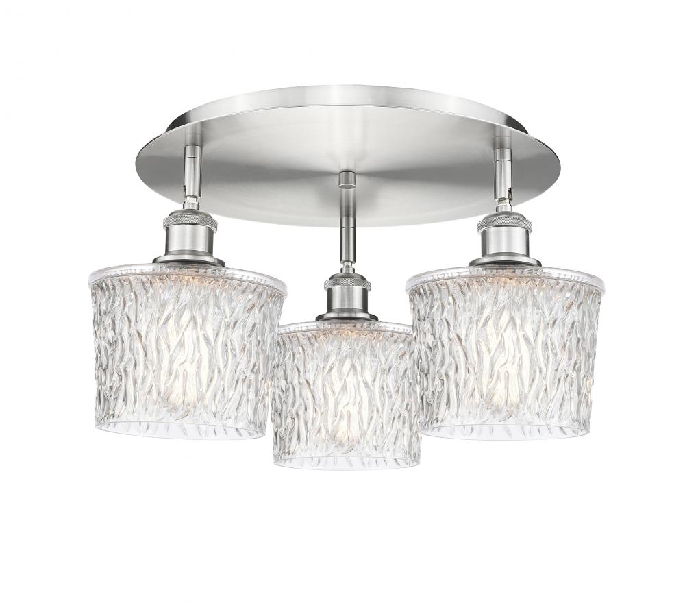 Niagara - 3 Light - 18 inch - Satin Nickel - Semi-Flush Mount