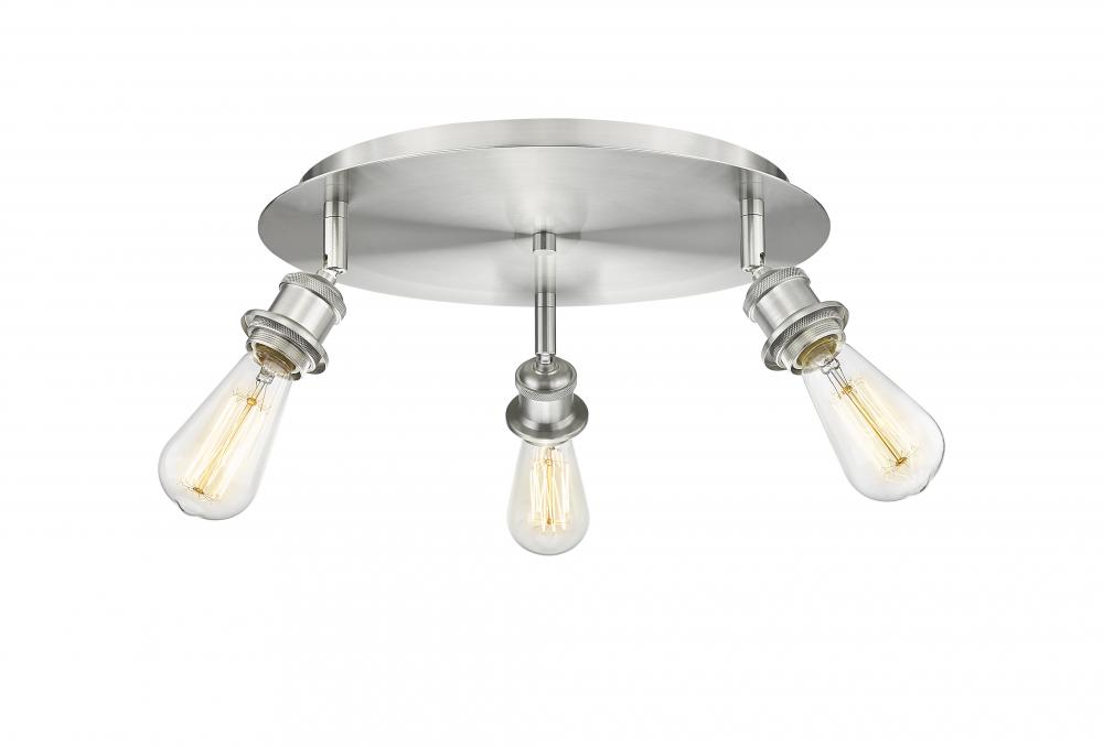 Ballston - 3 Light - 12 inch - Satin Nickel - Semi-Flush Mount
