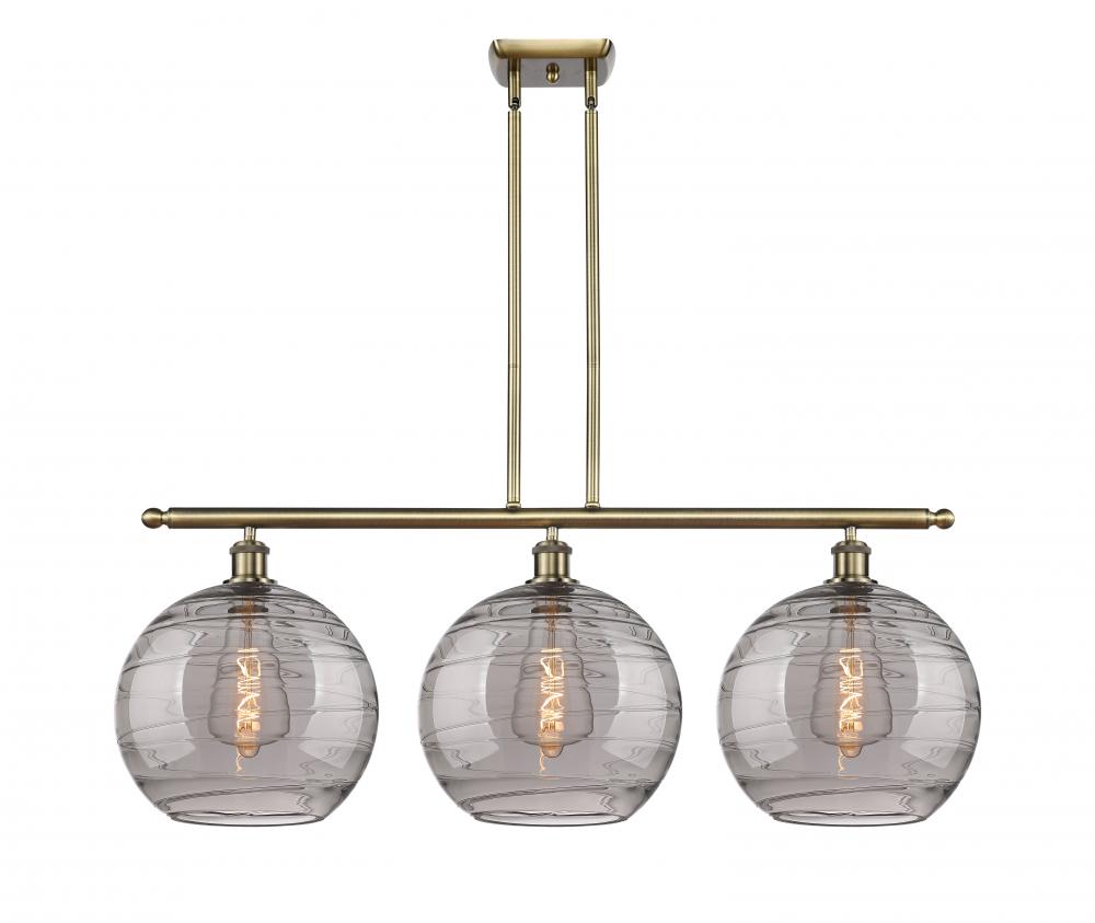 Athens Deco Swirl - 3 Light - 39 inch - Antique Brass - Stem hung - Island Light