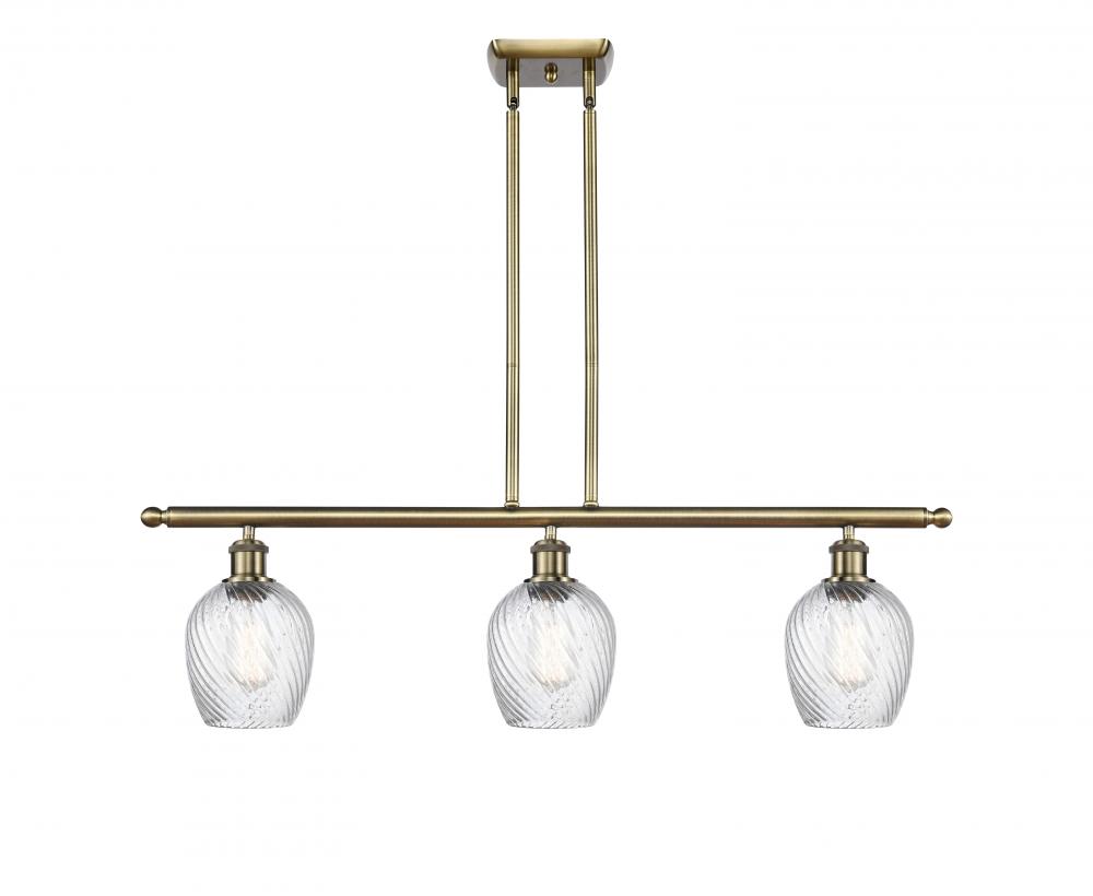 Salina - 3 Light - 36 inch - Antique Brass - Stem hung - Island Light