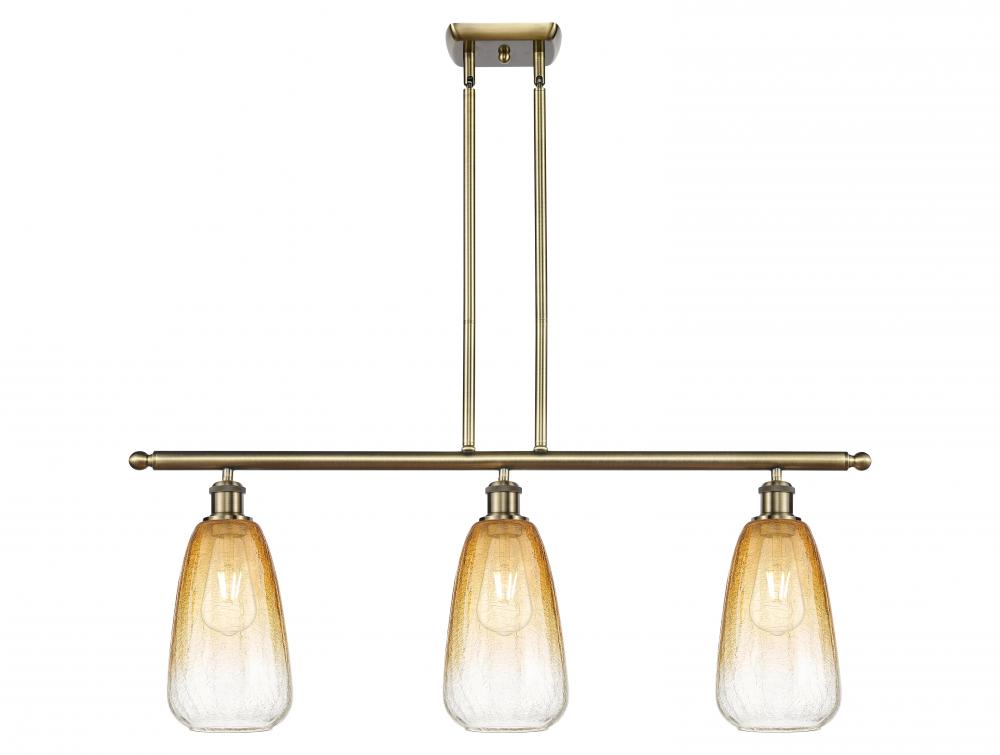 Brookhaven Almond - 3 Light - 36 inch - Antique Brass - Stem Hung - Island Light